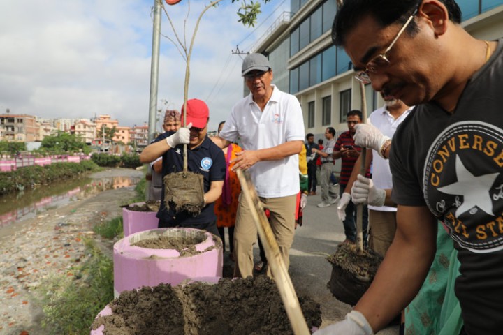 धोवीखोला करिडोरमा टोयोटा नेपालले रोप्यो ३६० रुख