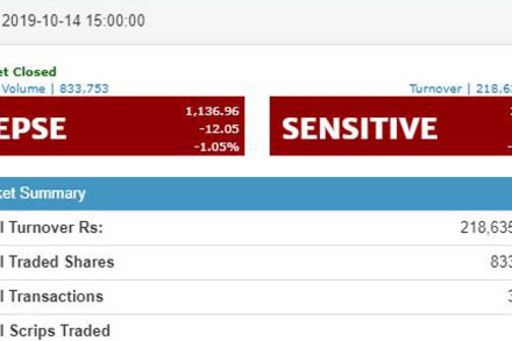 दशैंपछि पनि सुध्रिएन सेयर बजार, दोहोरो अंकको गिरावट