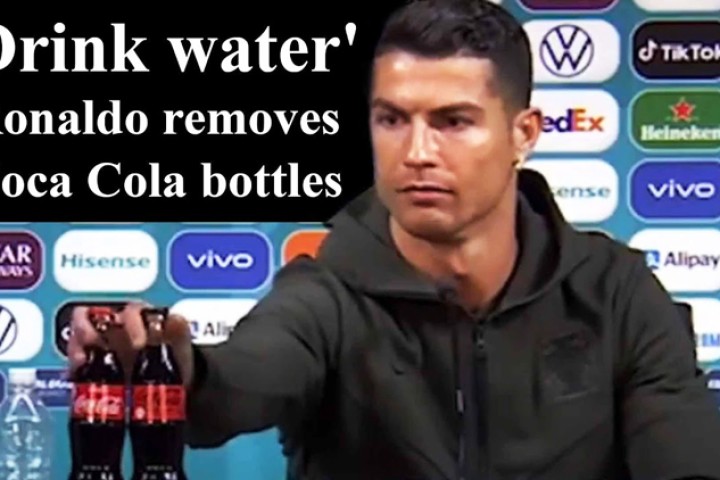 रोनाल्डोको कारण कोकाकोलाको सेयर मूल्यमा भारी गिरावट, एकैदिन गुमायो साढे ४ खर्ब