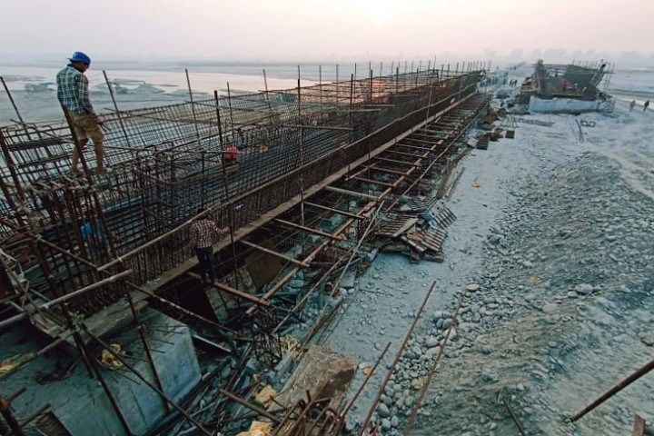 ४ लेनको महाकाली पुल निर्माण सुस्त गतिमा