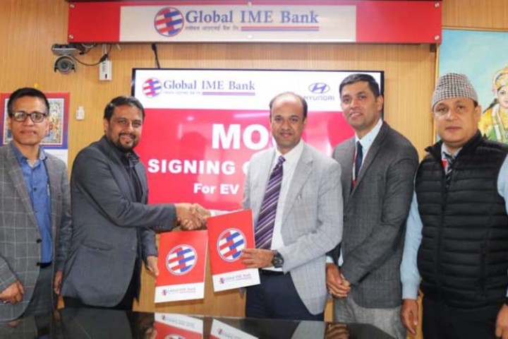हुन्डाईका विद्युतीय गाडी किन्न ग्लोबल आइएमई बैंकले सहुलियत ब्याजमा ऋण दिने