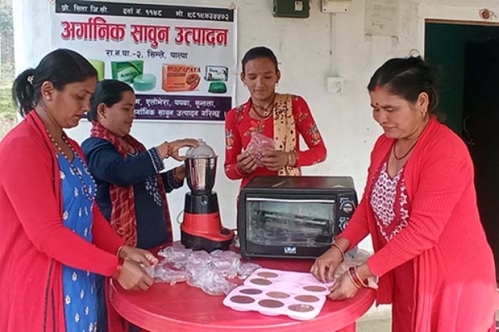 तालिमपछि आत्मनिर्भर बन्दै महिला, साबुन उत्पादन सक्रिय