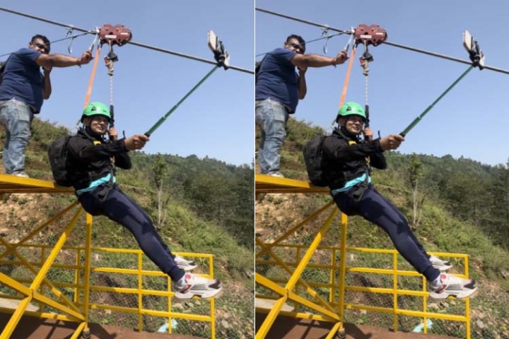 पर्यटकको आकर्षण बन्दै ‘नौबिसे ट्रयाम्प जिपलाइन’, कति लाग्छ शुल्क ?