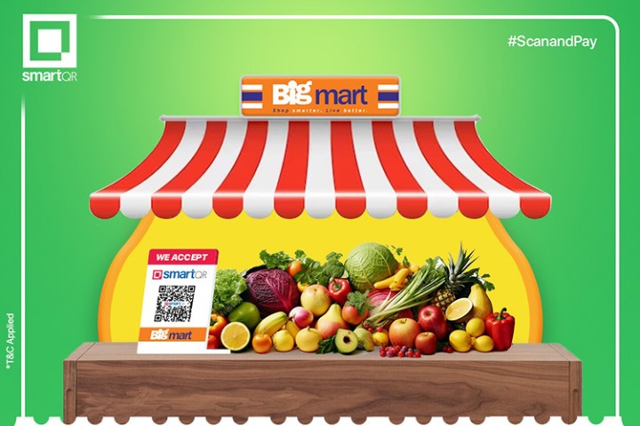 बिगमार्टमा तरकारी र फलफूल किन्दा स्मार्ट क्यूआरबाट भुक्तानी गर्दा १५% सम्म छुट पाइने