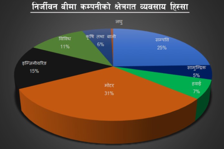 निर्जीवन बीमामा मोटर बीमाको हिस्सा घट्दै, लघुबीमा अढाई गुणाले बढ्यो