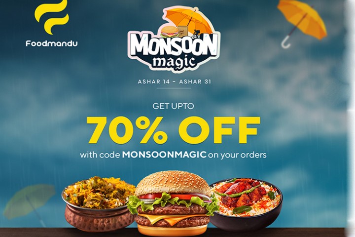 फूडमाण्डुको 'मनसुन म्याजिक' क्याम्पेन सुरू, ७० प्रतिशतसम्म छुट पाइने