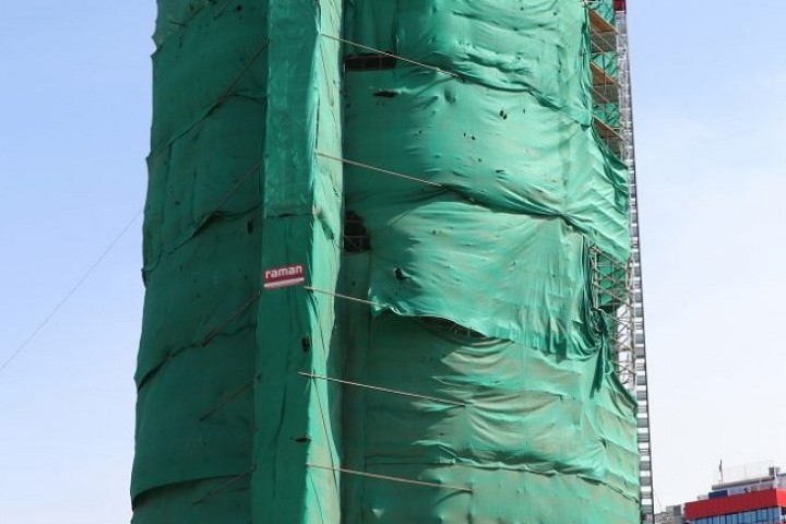 धरहराको दशौं तलाको ढलान तयारी