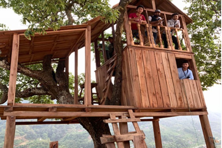 जहाँ पर्यटक तान्न १५ लाख खर्चेर उद्यानसहित रूखमाथि बनाइयो ‘घर’